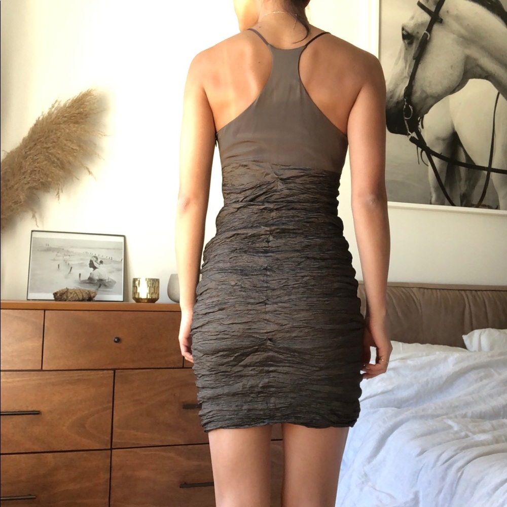 Nicole Miller Mini Dress size 2 - deep olive color